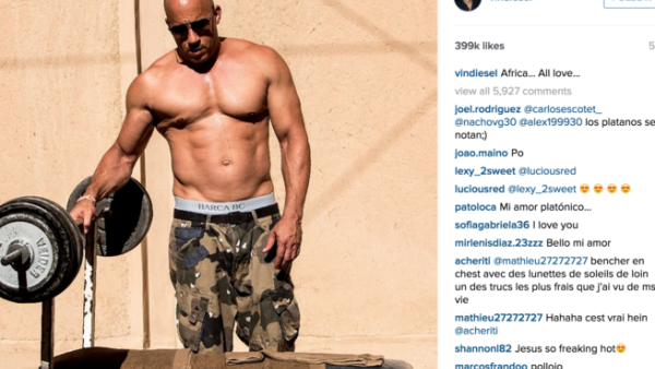 Yep, this picture is enough to get us to watch Diesel's new movie. (Instagram)