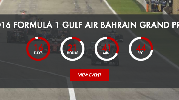 16 days to go until the Bahrain Grand Prix begins. (Screenshot)