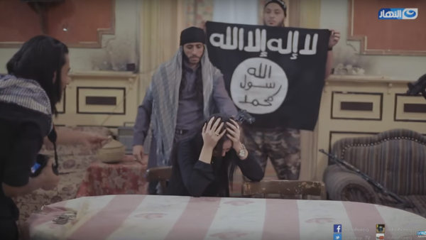 Actress Heba Magdi ran for her life before finding out that the ISIS scenario was just a sick prank. (YouTube)