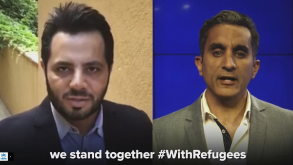 The Egyptian satirist took part in UNHCR's ‘With Refugees’ campaign. (YouTube)