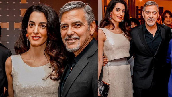 Amal and George at the World Economic Forum in Davos. (Instagram)
