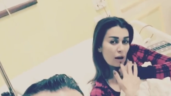 Nadine caught off guard at the hospital. (Instagram)