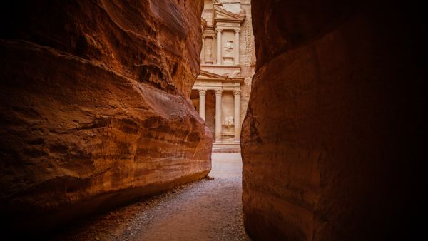 View from Siq on entrance of City of Petra, Jordan (Shutterstock)