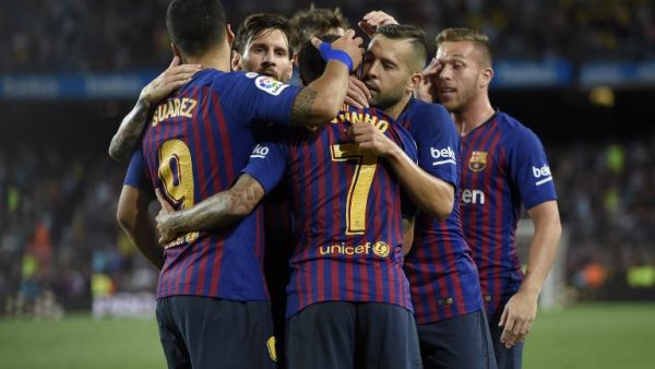 من مباراة برشلونة وآلافيس