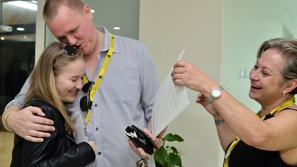 Student celebrates result at GEMS Wellington International School Student celebrates result at GEMS Wellington International School