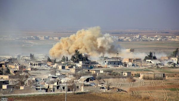 Smoke rises from a Russian airstrike in Aleppo. (AFP/File)