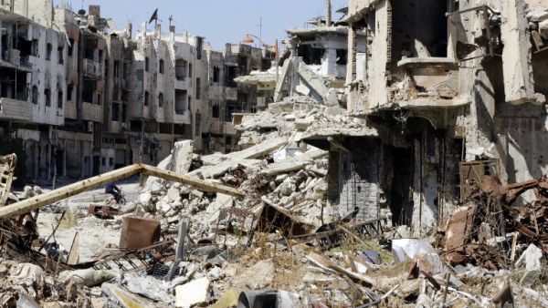 Destroyed buildings in the central city of Homs, Syria. (AFP/Louai Beshara)