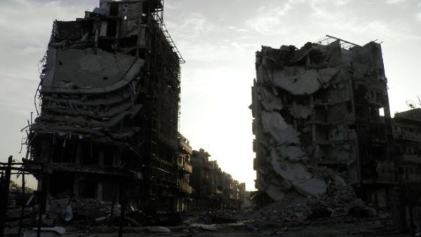 Parts of Homs city have been destroyed since the conflict began (AFP/Shaam News)