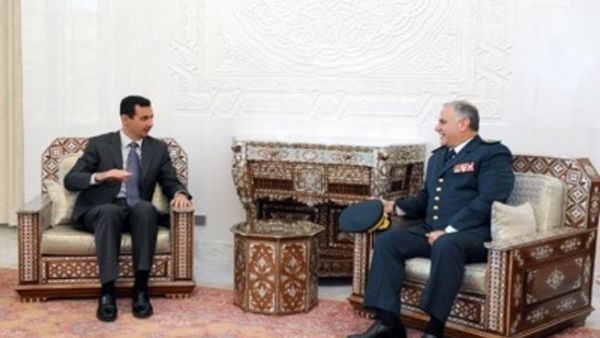 الأسد مع قائد الجيش اللبناني العماد جان قهوجي/سانا