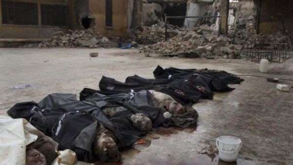 مدنيون سوريون اعدموا والقيت جثثهم في نهر قويق بالقرب من حلب/أ.ف.ب