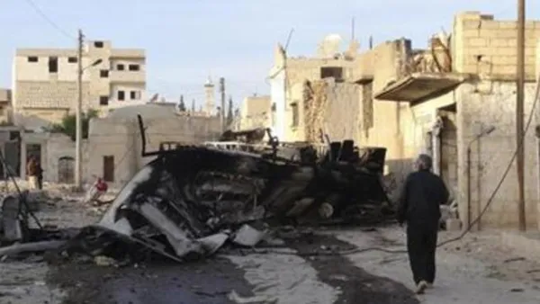 اثار القصف في معرة النعمان/