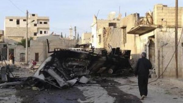 اثار القصف في معرة النعمان/