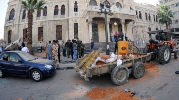 ساحة الحجاز في دمشق عقب تفجير/أ.ف.ب