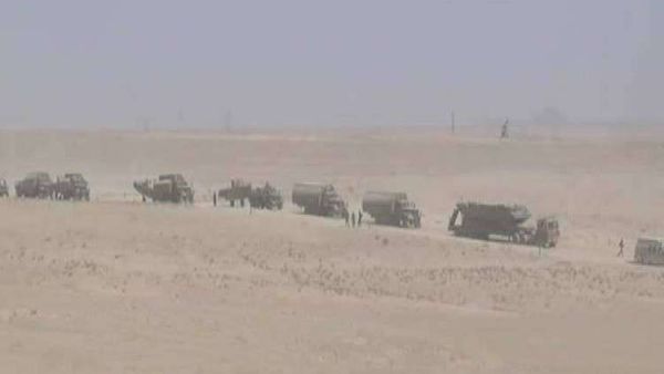 رتل عسكري للجيش السوري في محيط مدينة دير الزور