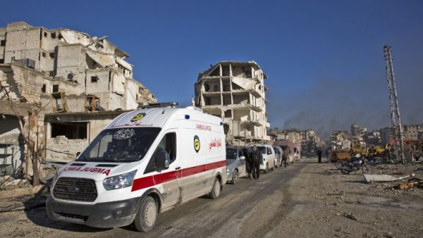  29 شاحنة وسيارة إسعاف مزودة بفرق طبية توجهت إلى قريتي الفوعة وكفريا