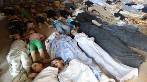 جانب من قتلى في ريف دمشق جراء الغازات السامة