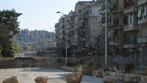 A picture shows desruction as Syrian pro-government forces advance in Aleppo's Bustan al-Basha neighbourhood on October 6, 2016. (AFP/File)