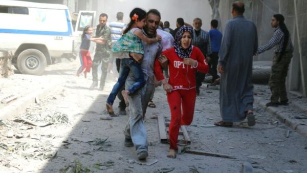 Regime aircraft pounded rebel areas of Syria's second city Aleppo in another day of bloodshed. (AFP/Ameer Alhalbi)