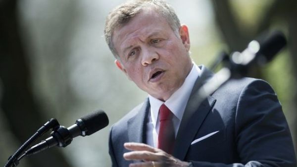Jordan's King Abdullah II speaks during a press conference with US President Donald Trump in the Rose Garden at the White House on April 5, 2017 /AFP