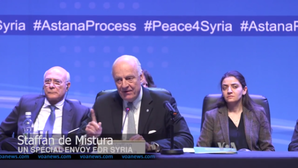 Staffan de Mistura, the United Nations Envoy to Syria during the talks in Astana, Kazakhstan, January 2017 (Wikimedia Commons)