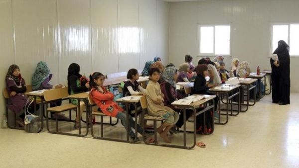 Syrian children in class at the UN-run Zaatari refugee camp in Jordan. (AFP/Khalil Mazraawi)