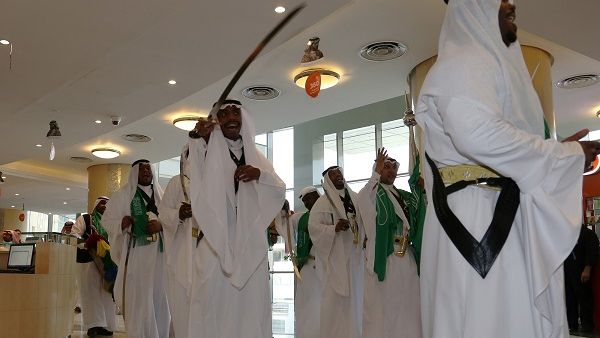Tawuniya welcomed the employees with Ardah during Saudi National day Tawuniya welcomed the employees with Ardah during Saudi National day