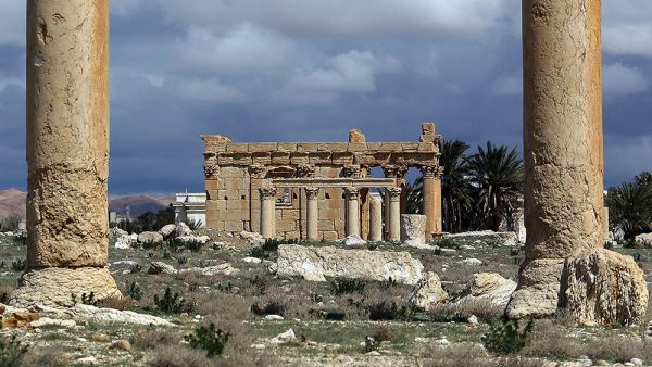 The ancient Temple of Baal Shamin in Palmyra on March 14, 2014. (AFP/Joseph Eid)
