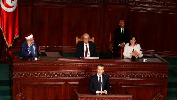 ماكرون في خطاب له أمام البرلمان التونسي