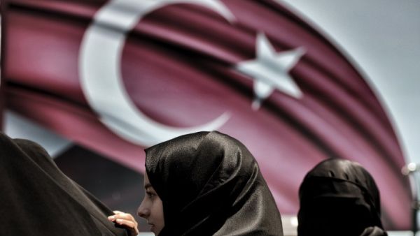 Turkish women attend a pro-Erdogan rally after the failed coup attempt. (AFP/Aris Messinis)