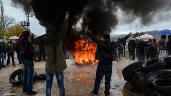The PKK set fires to two schools and a family life center Tuesday in Turkey. (AFP/File)