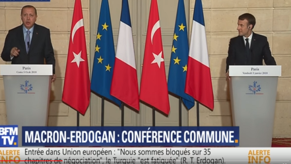 الرئيسان الفرنسي ماكرون ونظيره التركي أردوغان 