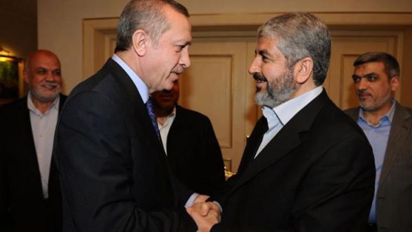 الرئيس التركي أردوغان ورئيس المكتب السياسي لحركة حماس خالد مشعل