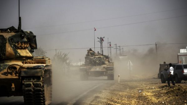 Turkish tanks are seen rolling into northern Syria earlier this year. (AFP/File)