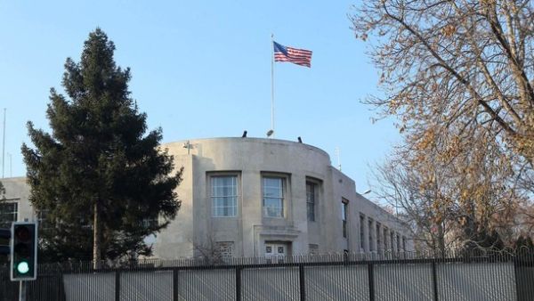 A picture taken on December 20, 2016 shows the US Embassy in Ankara, closed for the day after a shooting incident overnight. (AFP)
