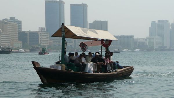 Abra carrying passengers across Dubai Creek within Dubai, United Arab Emirates. (File) 