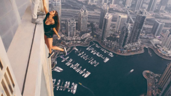 The model and her assistants had not sought permission or approval, and had expertly breached security to perform the stunt. (Instagram) 