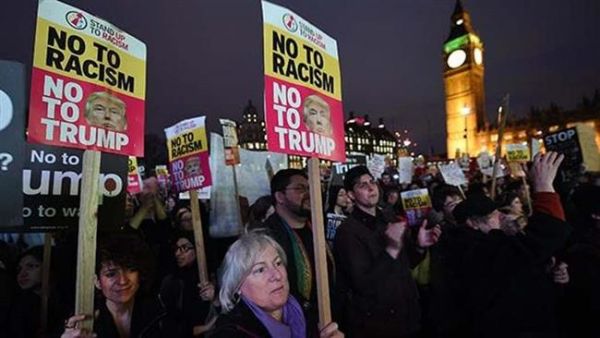 Thousands of people descended on London's Parliament Square to protest against U.S. President Donald Trump’s visit to the UK. (AFP/ File Photo)