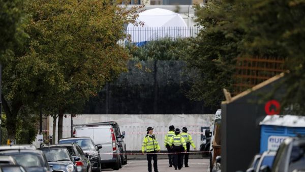 Thirty people sustained mostly flash burn injuries when an improvised explosive device partially exploded in 
an underground train at the Parsons Green station on the District Line. (Adrian Dennis/AFP)