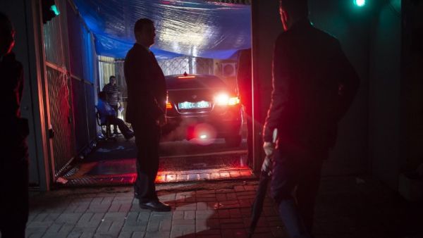 A vehicle is seen while Turkish forensic police officers search evidence at the Saudi Arabian Consulate on October 18, 2018 in Istanbul. (AFP/File)