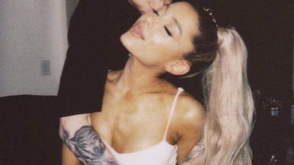 Ariana Grande with fiance Pete Davidson. (Ariana Grande / Instagram)