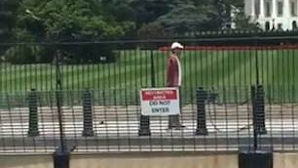 Former Marine is arrested for jumping over a White House fence while on a 'mission from God' to attack Trump. (Facebook)