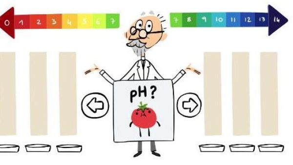 Users can decide if certain items are acidic or alkaline in Google's latest Doodle. (Google Image)
