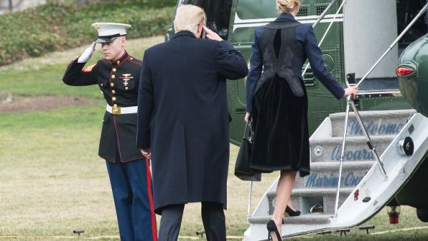 President Trump following news of US marine's death during Yemen operation (Nicholas Kamm/AFP)