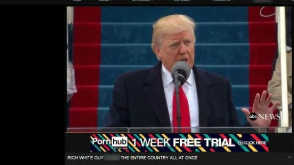 Trump's inauguration video on Pornhub, titled: ‘Rich White Man F***s the Entire Country at Once.’ (Screengrab) 
