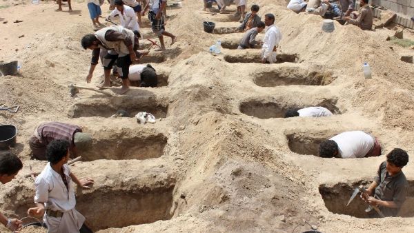 Graves for children are dug in Saada, Yemen (AFP/FILE)