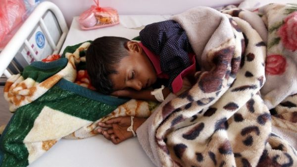 More than 7,000 new cholera cases are being recorded each day in the capital Sanaa and three other areas (file photo)