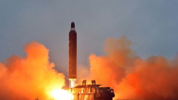 A test launch of the surface-to-surface medium long-range strategic ballistic missile Hwasong-10 takes place from an undisclosed location in North Korea (AFP/File Photo)