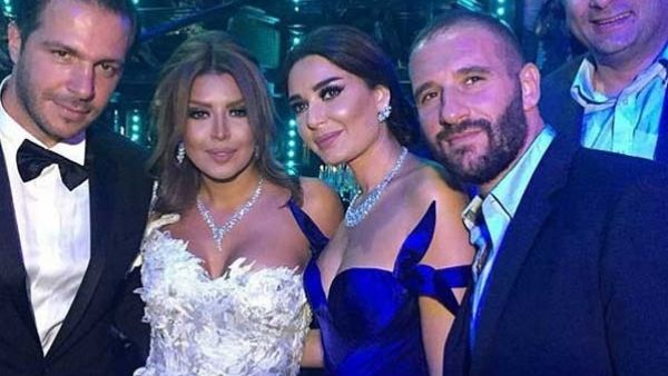 Amel with her new hubby, actress Cyrine Abdelnour and her husband. (File photo)
