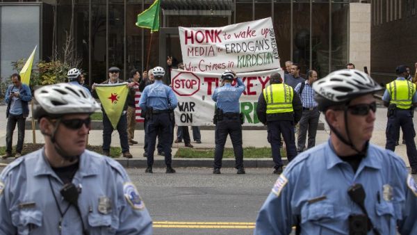 Anti-Erdogan protesters in Washington, D.C. (AFP/Drew Angerer)