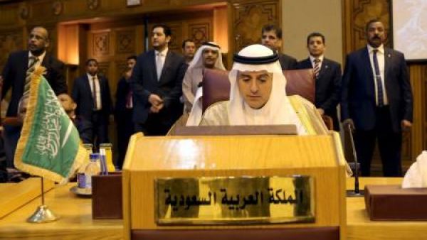 وزير الخارجية السعودي عادل الجبير في اجتماع وزراء الخارجية العرب بمقر جامعة الدول العربية بالقاهرة
